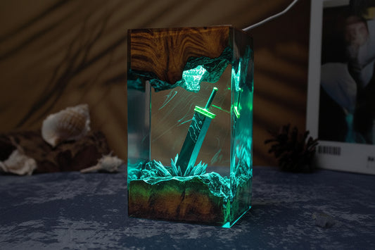Magic Sword Anime Resin Lamp – Gamer Gift, Transparent LED Desk Light