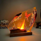 Dragon Fire Resin Lamp – Fantasy Gift for Him, LED Night Light & Room Decor