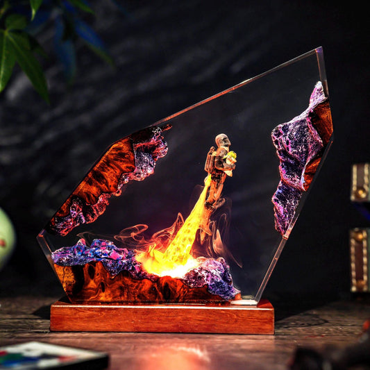 Mandalorian Night Light Lamp – Resin LED Desk Lamp, Creative Home Decor Gift