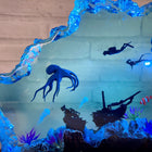 Octopus Diver Wooden Resin Lamp Ocean Night Light – Handmade Creative Sea Theme Decor & Unique Birthday Gift