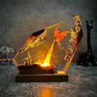 Dragon Fire Resin Lamp – Fantasy Gift for Him, LED Night Light & Room Decor