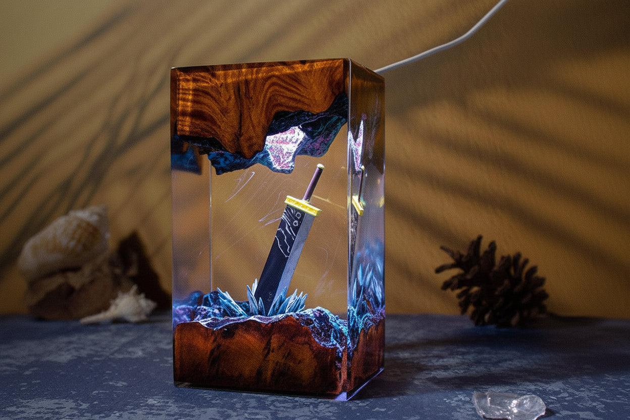 Magic Sword Anime Resin Lamp – Gamer Gift, Transparent LED Desk Light